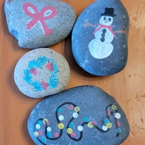 Hand-Painted Holiday Themed Rocks